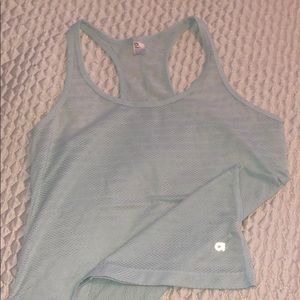 Light blue mesh workout tank